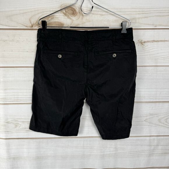 Benson Black Flat Front Slash Pockets Chino Shorts Size 32 - Picture 4 of 10